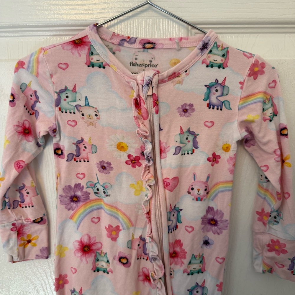 Posh Peanut Fisher Price Unicorns Ruffle Zippered Footie